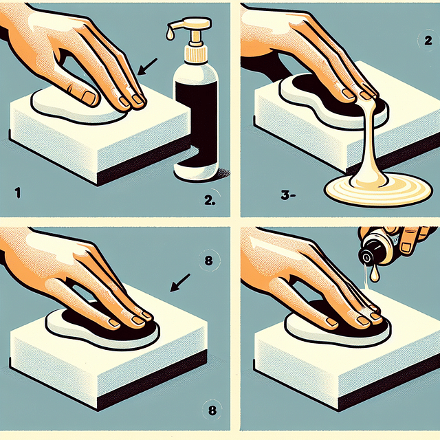 applying car polish to a foam pad