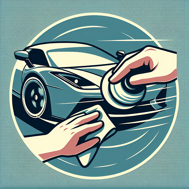 polishing a car scratch in a circular motion