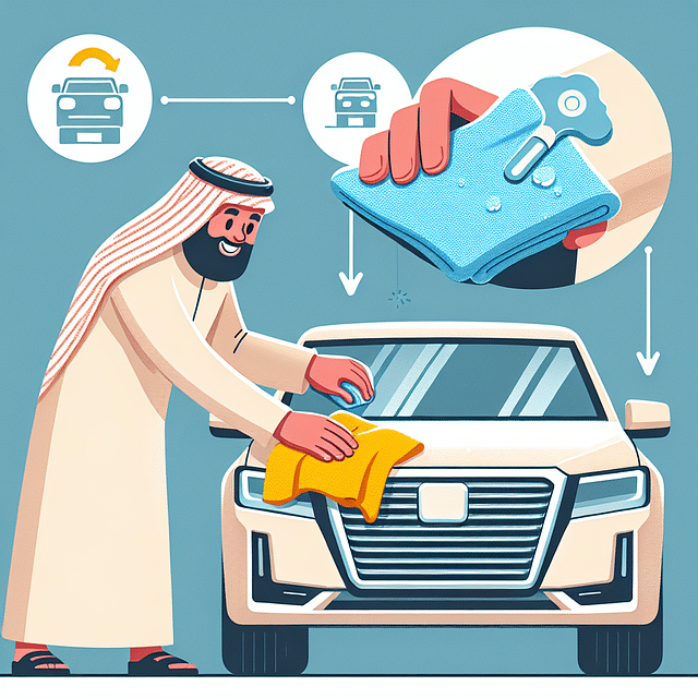 buffing a car with a microfiber cloth