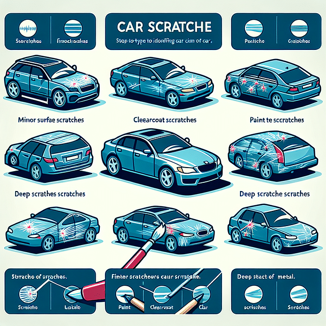 Different locations of scratches on a car body