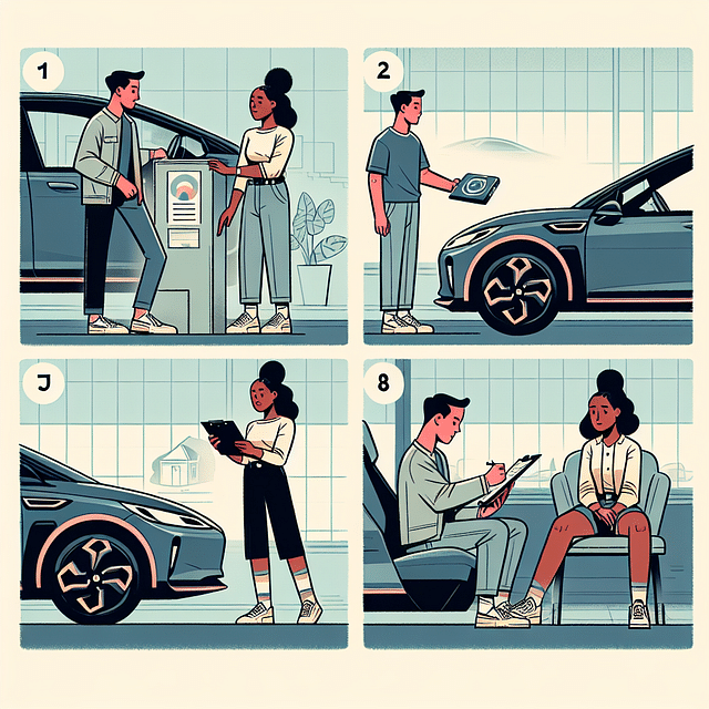 test driving an electric car for brake performance