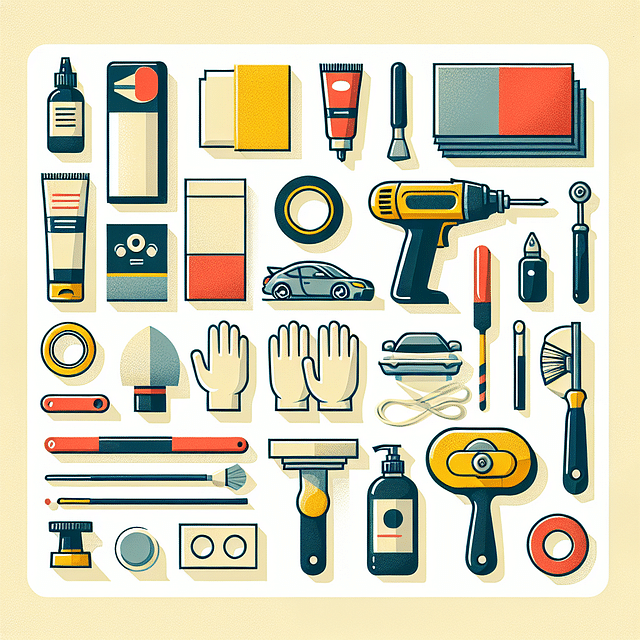 headlight restoration materials and tools laid out