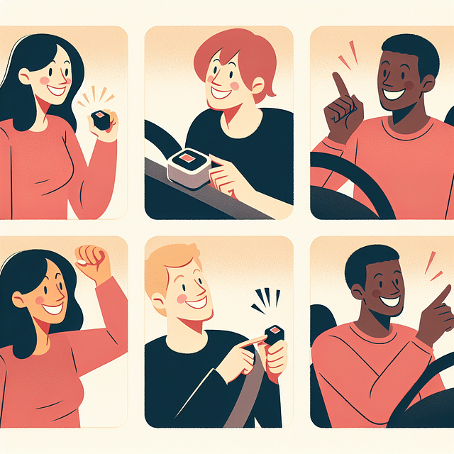 person testing a car horn