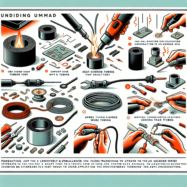 heat shrink tubing being applied to a soldered wire connection