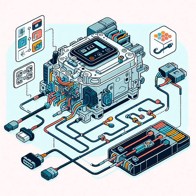 visual inspection of electric car ECU and wiring