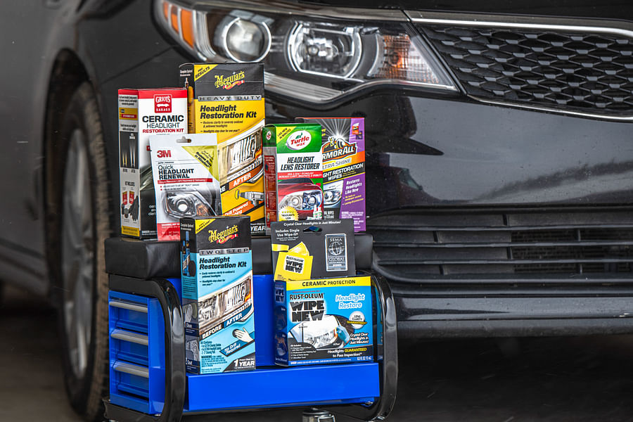 clear restored headlights at night