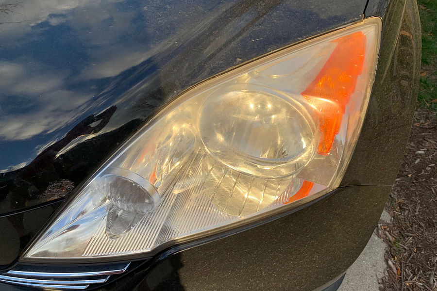 well-maintained car headlights
