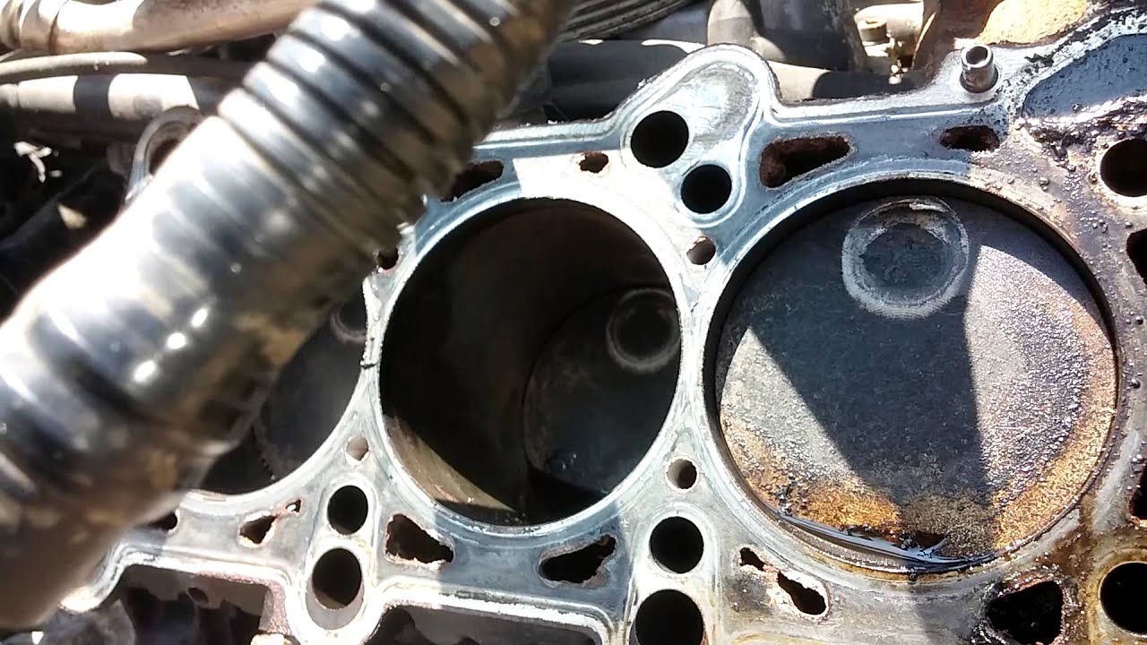 Damage caused by a broken car timing belt